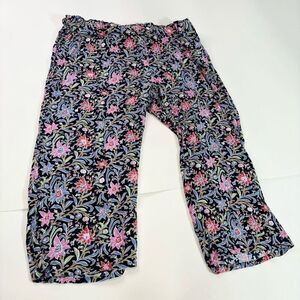 Dash Pants Womens 3X Floral Print Mid-Rise Wide-Leg Floral Bloomcore Flowy